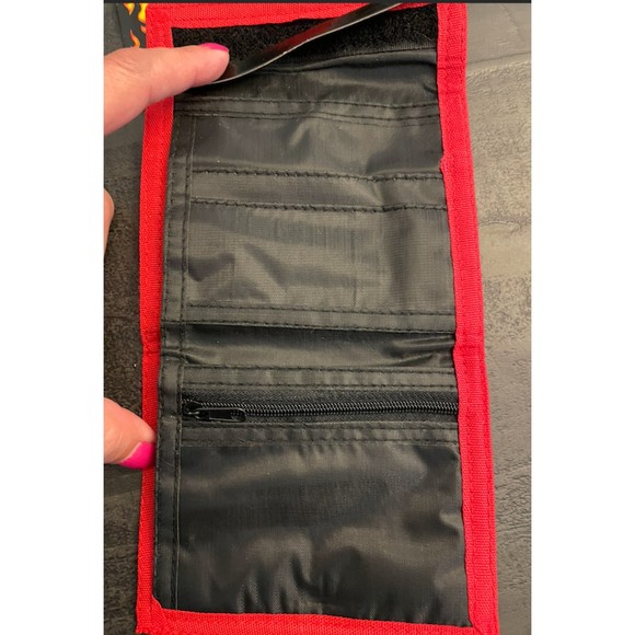 NEW-Mens/Boys Tri Fold Wallet -X-Brand Extreme Wallet -Fire Flames Velcro - Picture 5 of 9